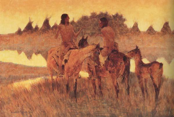 Frederic Remington The Gossiops (mk43) Spain oil painting art